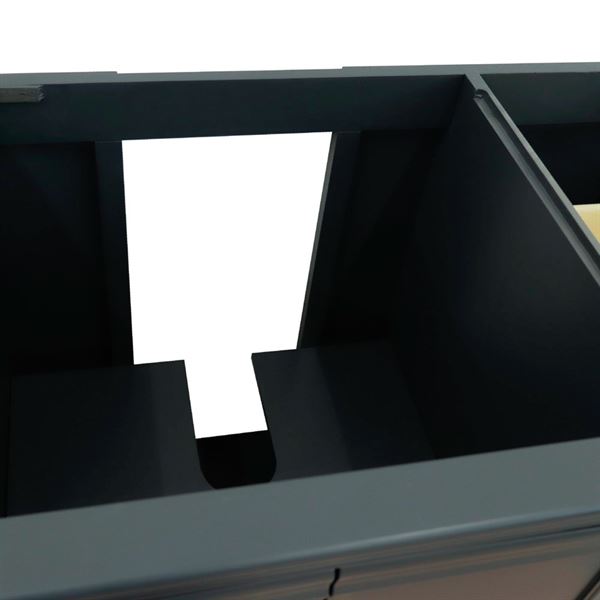 36 in. Single Vanity in Dark Gray Finish- Left Door- Cabinet Only- Black Handles