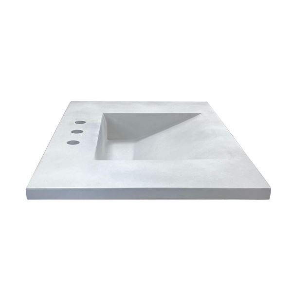 31 in. Single Concrete Ramp Sink Top with Slope, Light Gray