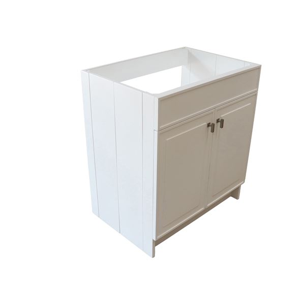30 in. Single Sink Foldable Vanity Cabinet, White Finish 