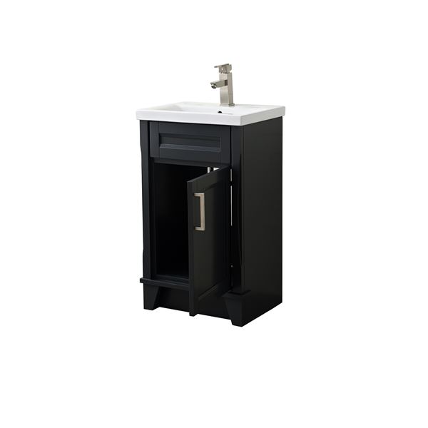 20 in. Single Sink Vanity in Dark Gray Finish with White Ceramic Sink Top
