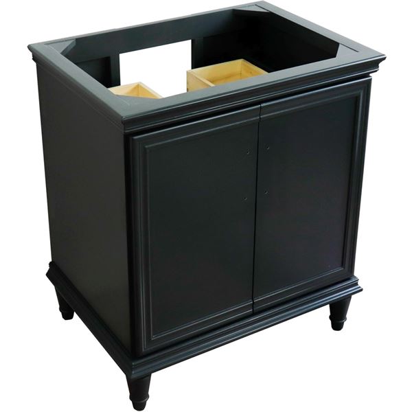 30 in. Single Vanity in Dark Gray Finish- Cabinet Only- Black Handles