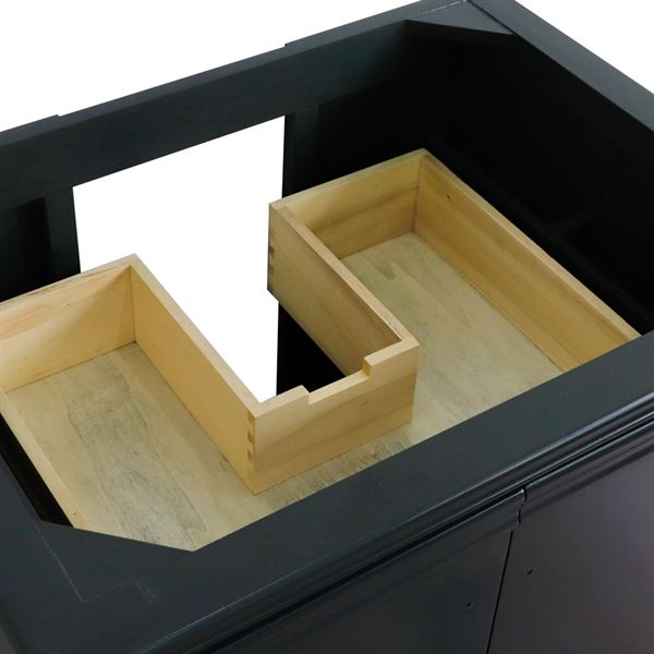 30 in. Single Vanity in Dark Gray Finish- Cabinet Only- Black Handles