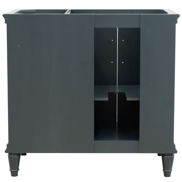 36 in. Single Vanity in Dark Gray Finish- Left Door- Cabinet Only- Black Handles