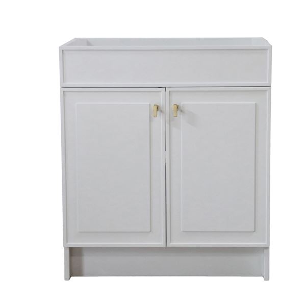 30 in. Single Sink Foldable Vanity Cabinet, White Finish 