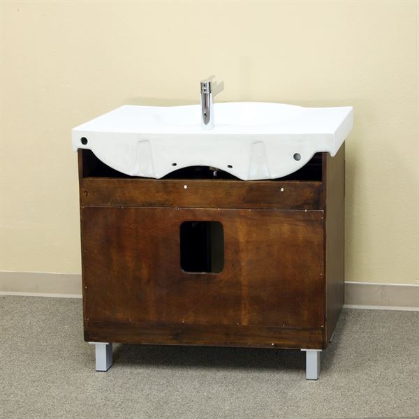 39.8 in Single sink vanity-wood-walnut