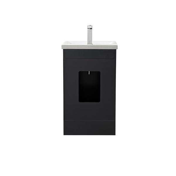 20 in. Single Sink Vanity in Dark Gray Finish with White Ceramic Sink Top