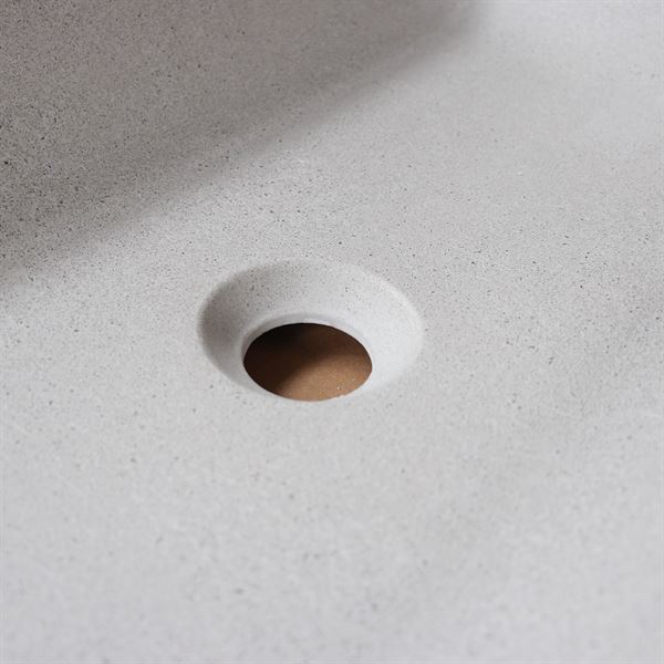 49 in. Single Light Gray Concrete Top with Right Side Rectangle Sink