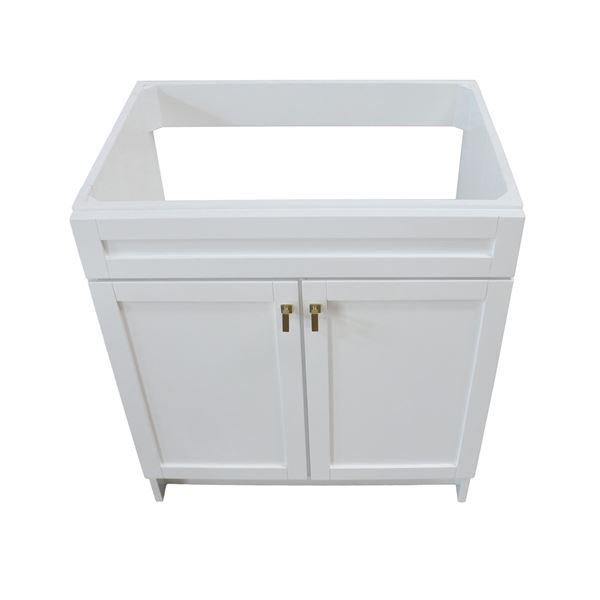 30 in. Single Sink Foldable Vanity Cabinet, White Finish 