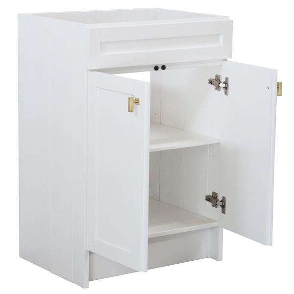 23 in. Single Sink Foldable Vanity Cabinet, White Finish 