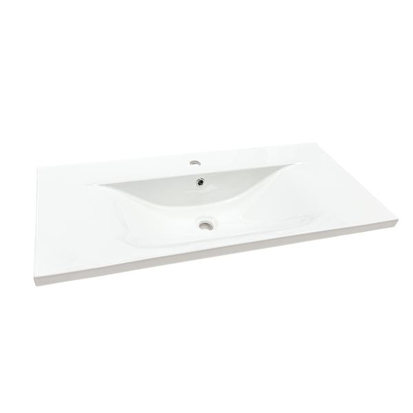 40″ EdgeFlow Single Ceramic Sink Top with Single Faucet Hole