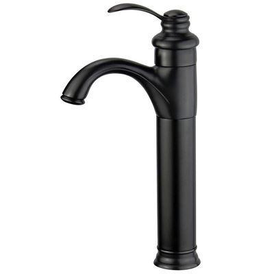 DISCONTINUED : Madrid Single Handle Bathroom Vanity Faucet in New Black without Overflow