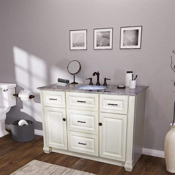 50 in Single sink vanity-antique white