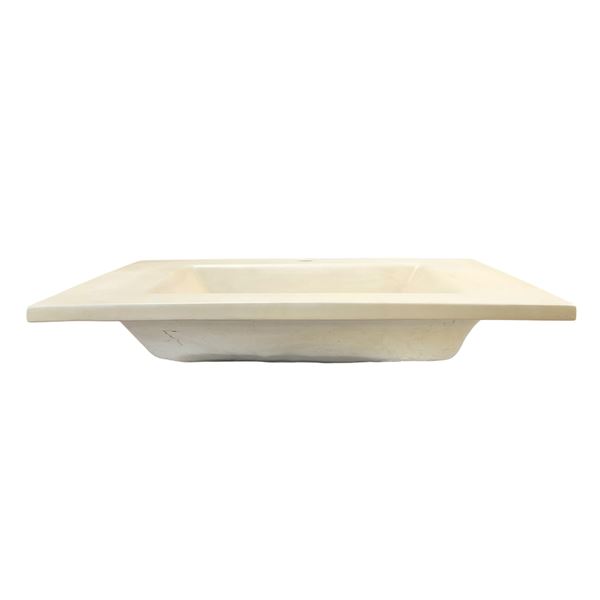 31 in. Single Concrete Ramp Sink Top with Rectangle Sink, Cream 