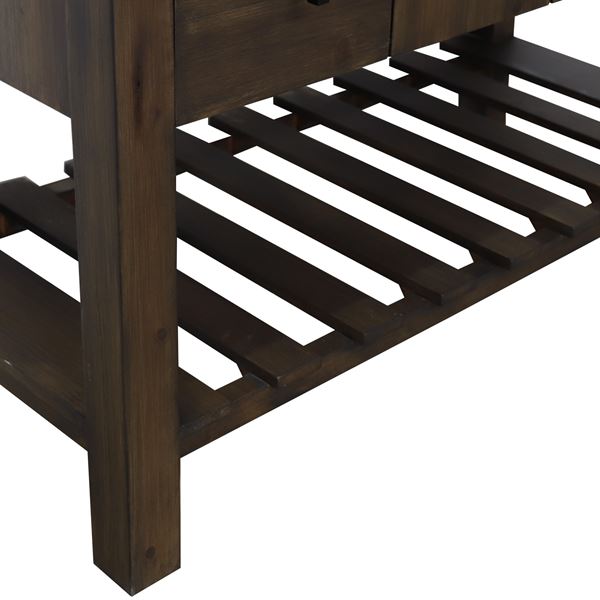 39 in Single Sink Vanity Rustic Wood Finish in Gray Concrete Top Gold Hardware