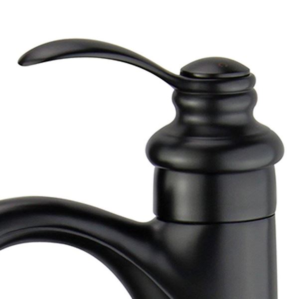 DISCONTINUED : Madrid Single Hole Single Handle Bathroom Faucet in Matte Black with Overflow