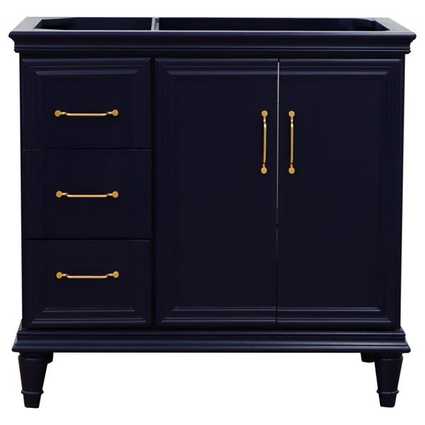36" Single vanity in Blue finish- right door- cabinet only