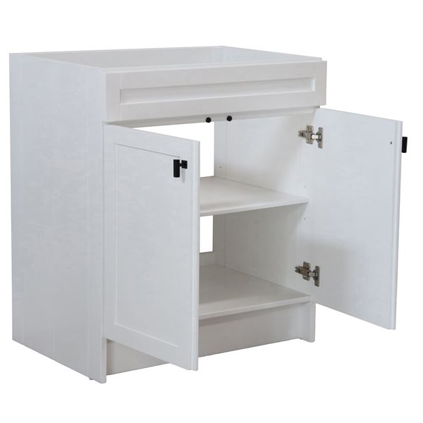 30 in. Single Sink Foldable Vanity Cabinet, White Finish 