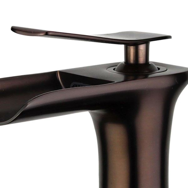 DISCONTINUED : Logrono Single Handle Bathroom Vanity Faucet in Oil Rubbed Bronze with Overflow