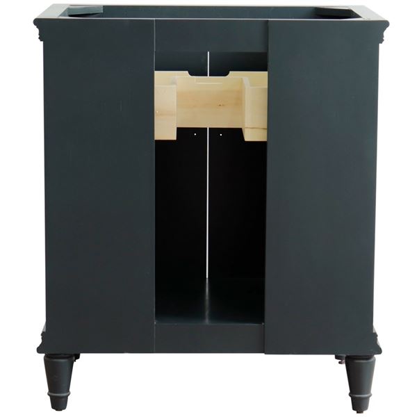 30 in. Single Vanity in Dark Gray Finish- Cabinet Only- Black Handles