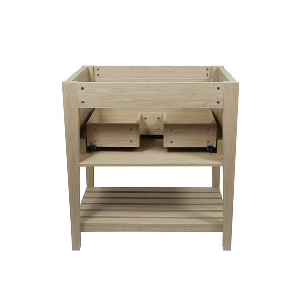 31.5" Single Sink Vanity In Neutral Finish with Gray Composite Granite Top