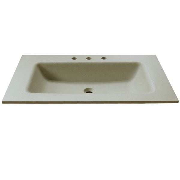 37 in. Single Concrete Top with Rectangle Sink- Dark Gray Finish *53688