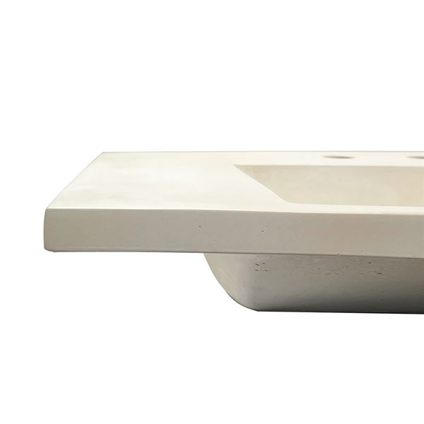 31 in. Single Concrete Ramp Sink Top with Slope, Cream 