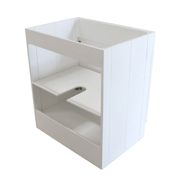 30 in. Single Sink Foldable Vanity Cabinet, White Finish 