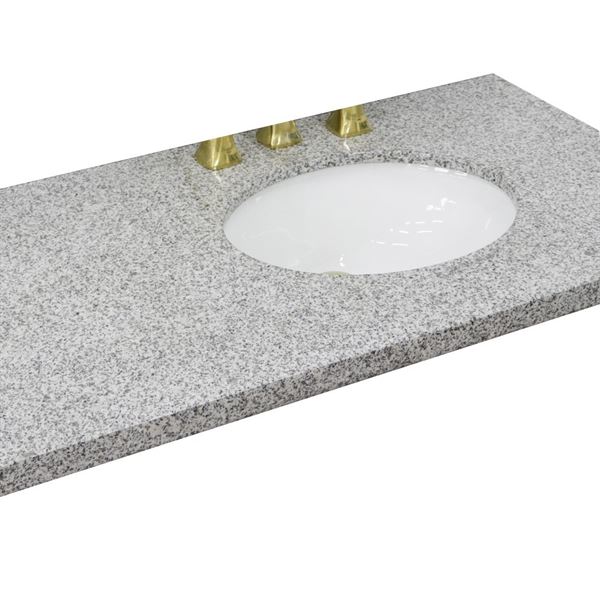 43" Gray granite countertop and single oval right sink