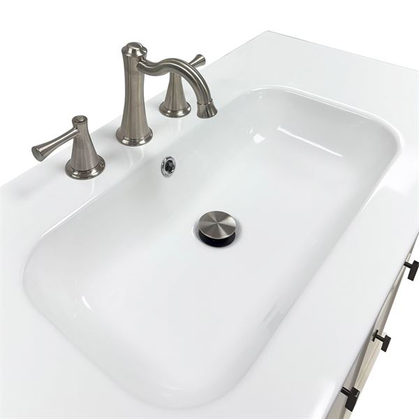 40 in. Single Sink Vanity- Light Gray Finish with White Ceramic Sink Top
