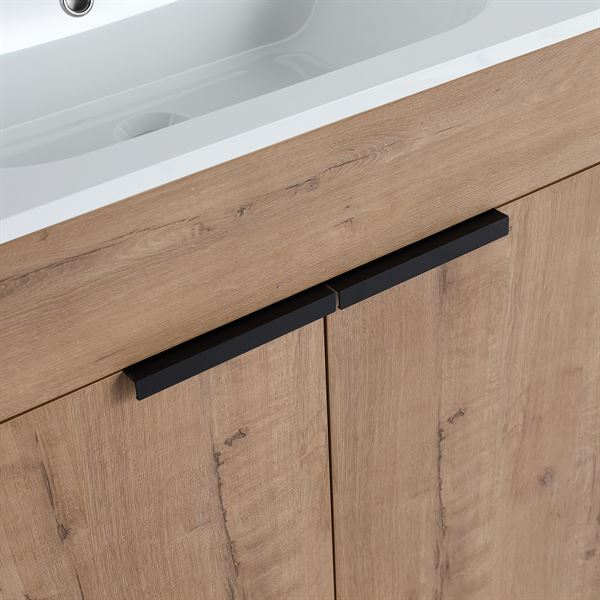 40 in. Single Vanity in Neutral finish with Solid Surface Resin White Sink