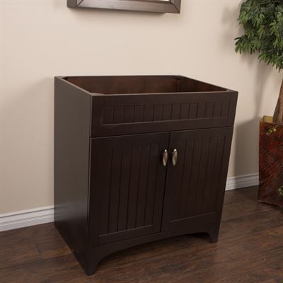 32 in Single sink vanity-wood-sable walnut cabinet only