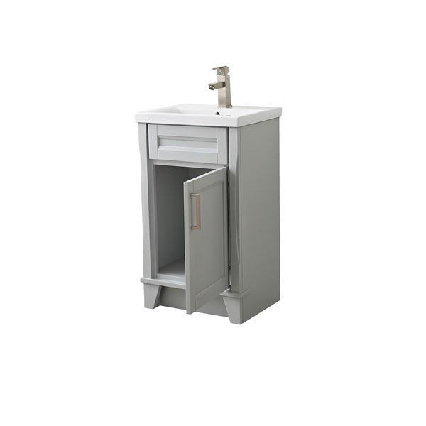 20 in. Single Sink Vanity in Light Gray Finish with White Ceramic Sink Top