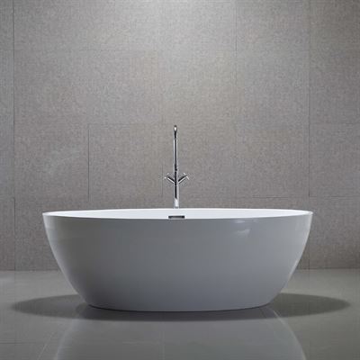 Enna 65 in. Freestanding Bathtub in Glossy White