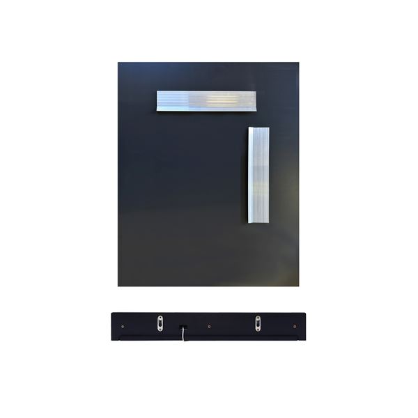 24" Blue Wireless Charging Shelf and Frameless Mirror Set