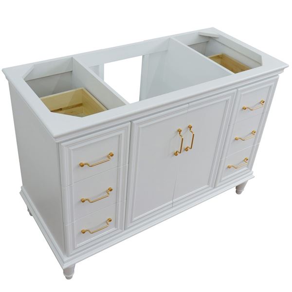 48" Single vanity in White finish- cabinet only
