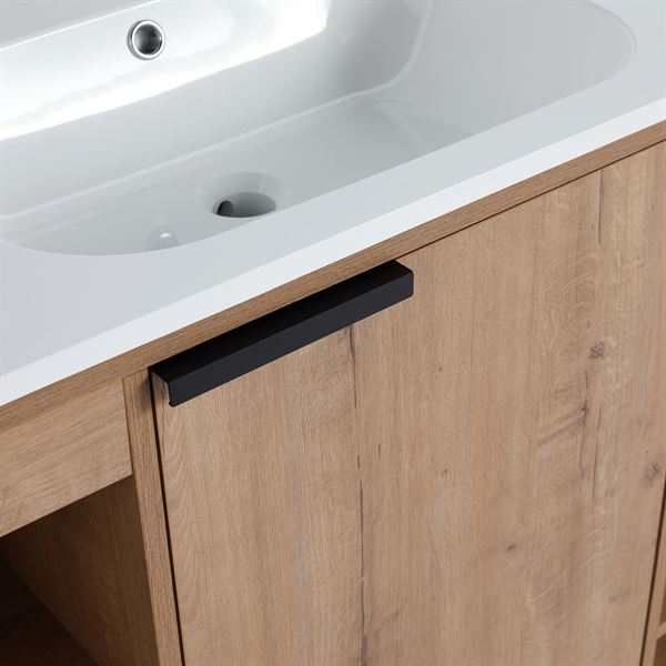 48 in. Single Vanity in Neutral finish with Solid Surface Resin White Sink