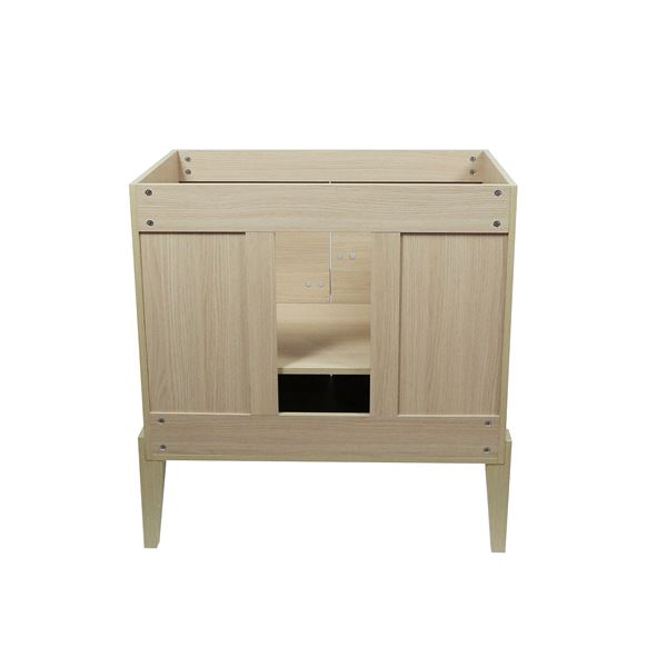 31.5" Single Sink Vanity In Neutral Finish with Gray Composite Granite Top