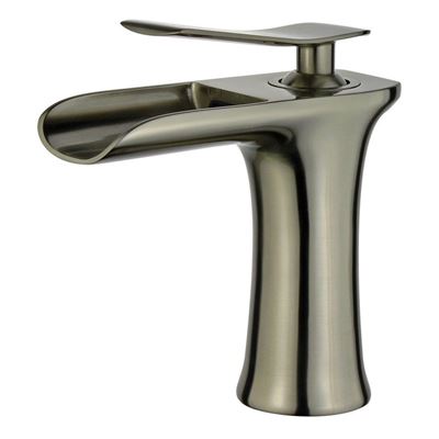 DISCONTINUED : Logrono Single Handle Bathroom Vanity Faucet in Brushed Nickel without Overflow