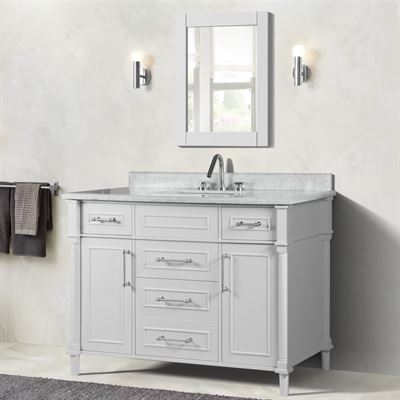 Napa 48" SINGLE VANITY IN WHITE WITH WHITE CARRRA MARBLE TOP