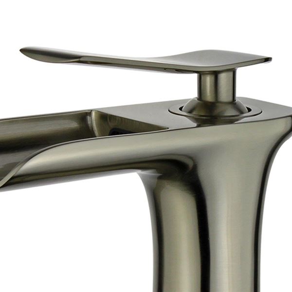 DISCONTINUED : Logrono Single Handle Bathroom Vanity Faucet in Brushed Nickel without Overflow