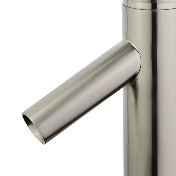 DISCONTINUED : Malaga Single Handle Bathroom Vanity Faucet in Brushed Nickel without Overflow