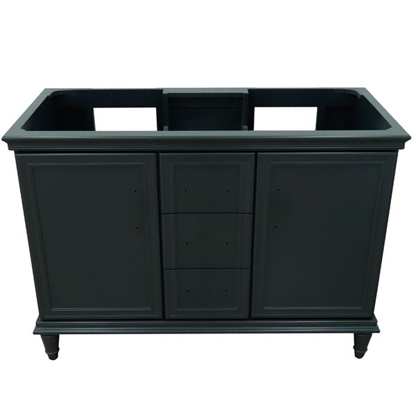 48 in. Double  Vanity in Dark Gray- Cabinet Only- Black Handles