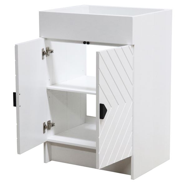23 in. Single Sink Foldable Vanity Cabinet, White Finish 
