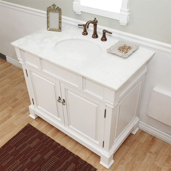 42 in Single sink vanity-wood-white