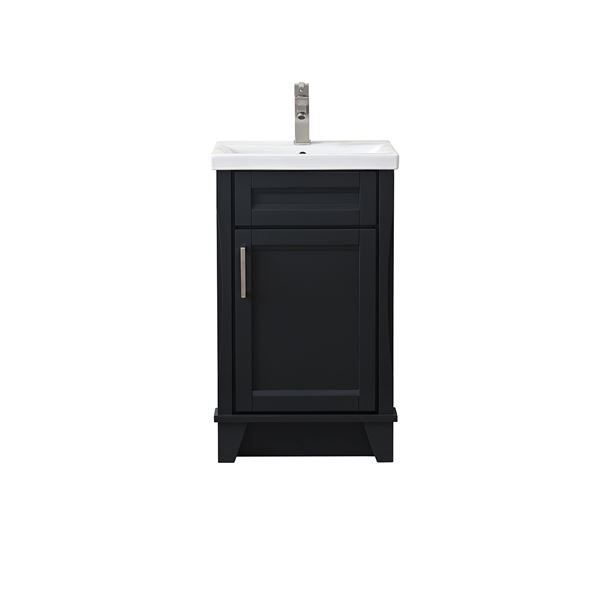 20 in. Single Sink Vanity in Dark Gray Finish with White Ceramic Sink Top