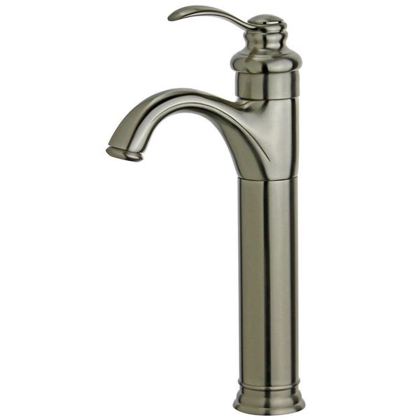 DISCONTINUED : Madrid Single Hole Single Handle Bathroom Faucet with Overflow in Brushed Nickel