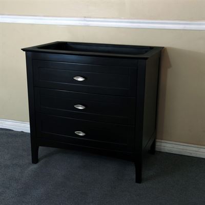 35 in Single sink vanity-wood-espresso cabinet only