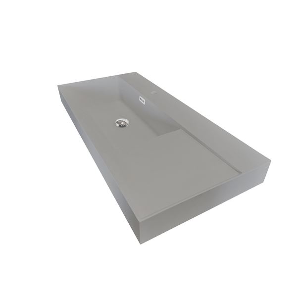 39 in. Composite Granite Sink Top in Dark Gray