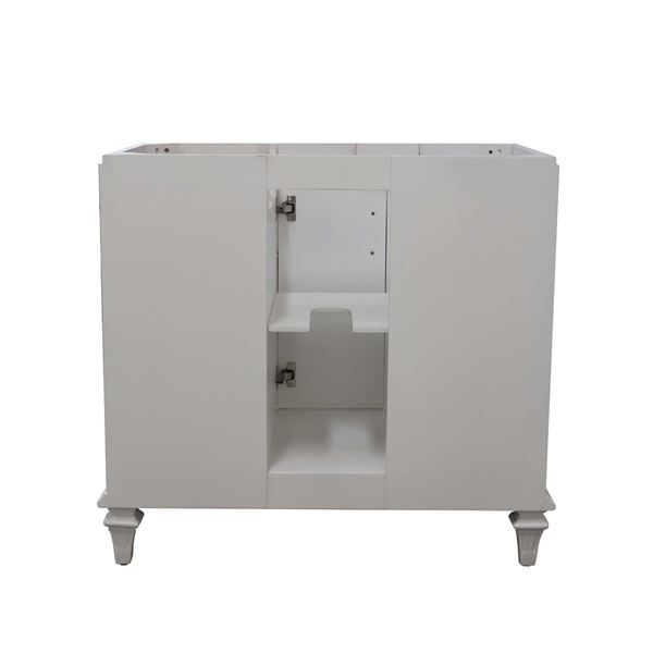 37 in. Single Sink Vanity in White with Engineered Quartz Top