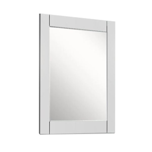 24 in. Wood Frame Mirror in White